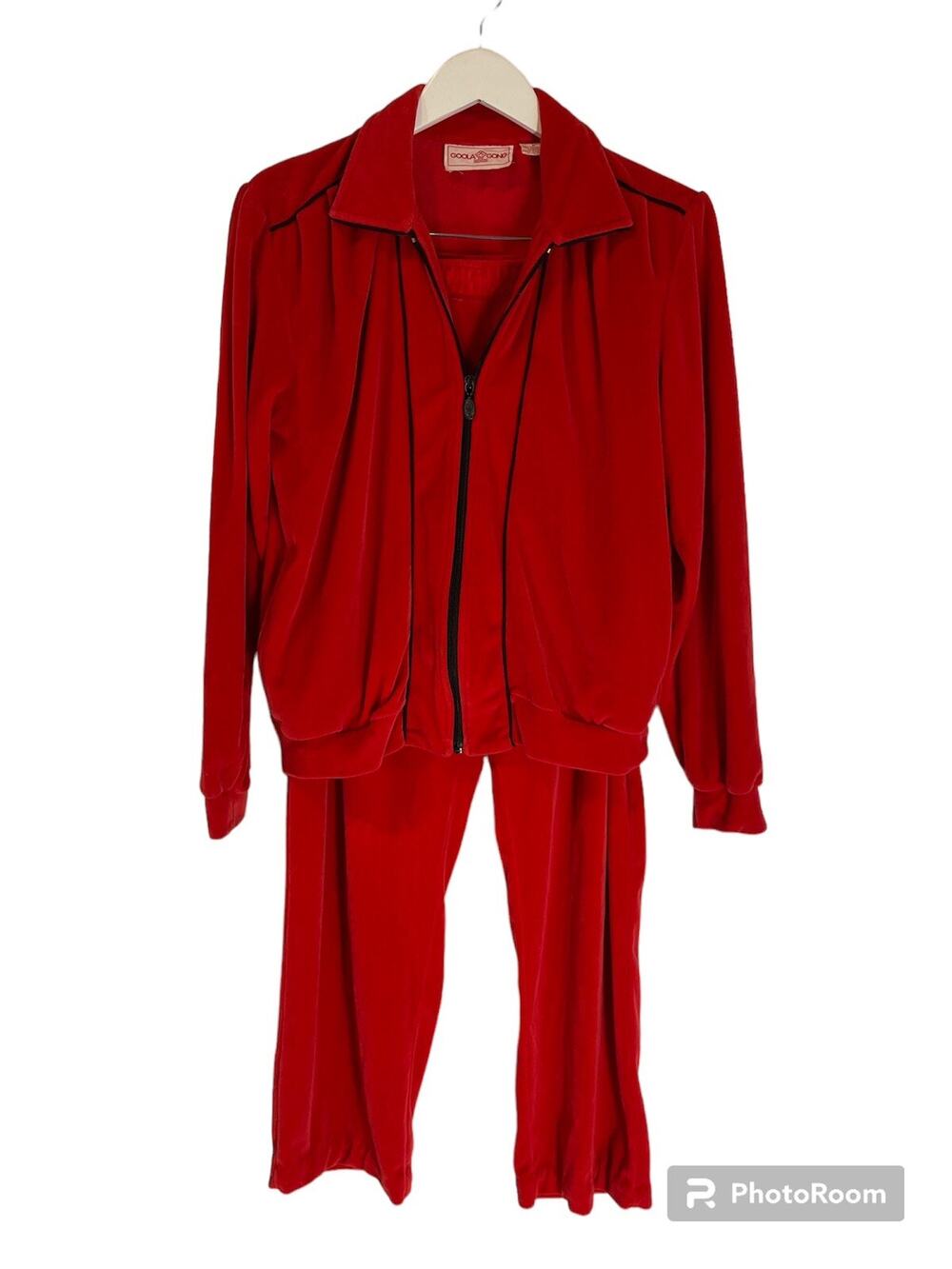 90's Goola Gong Velour Red Track Suit Medium